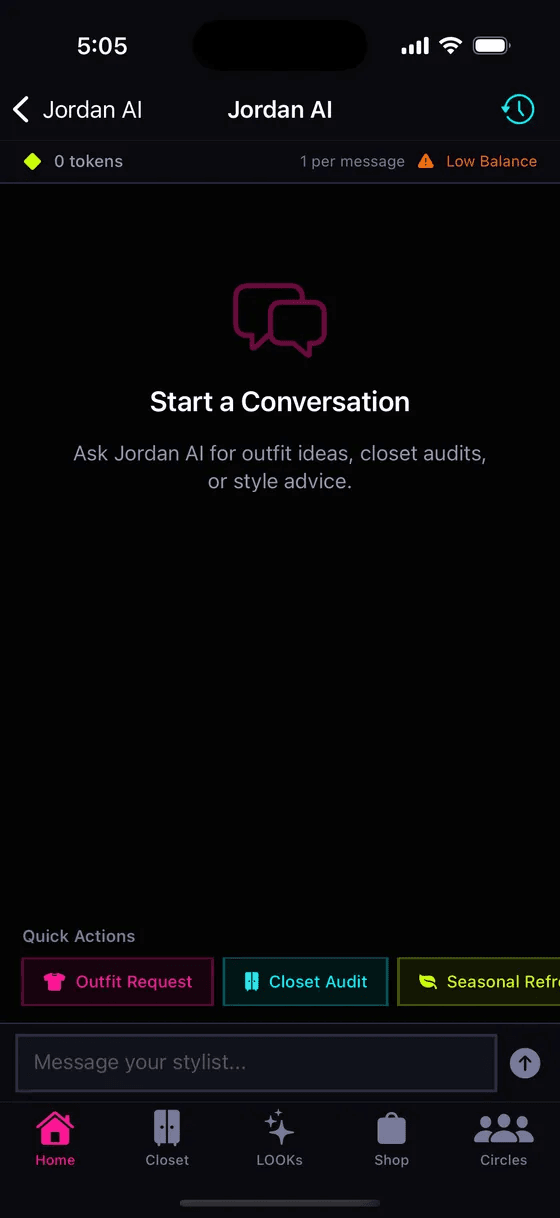 StyleLift AI stylist chat