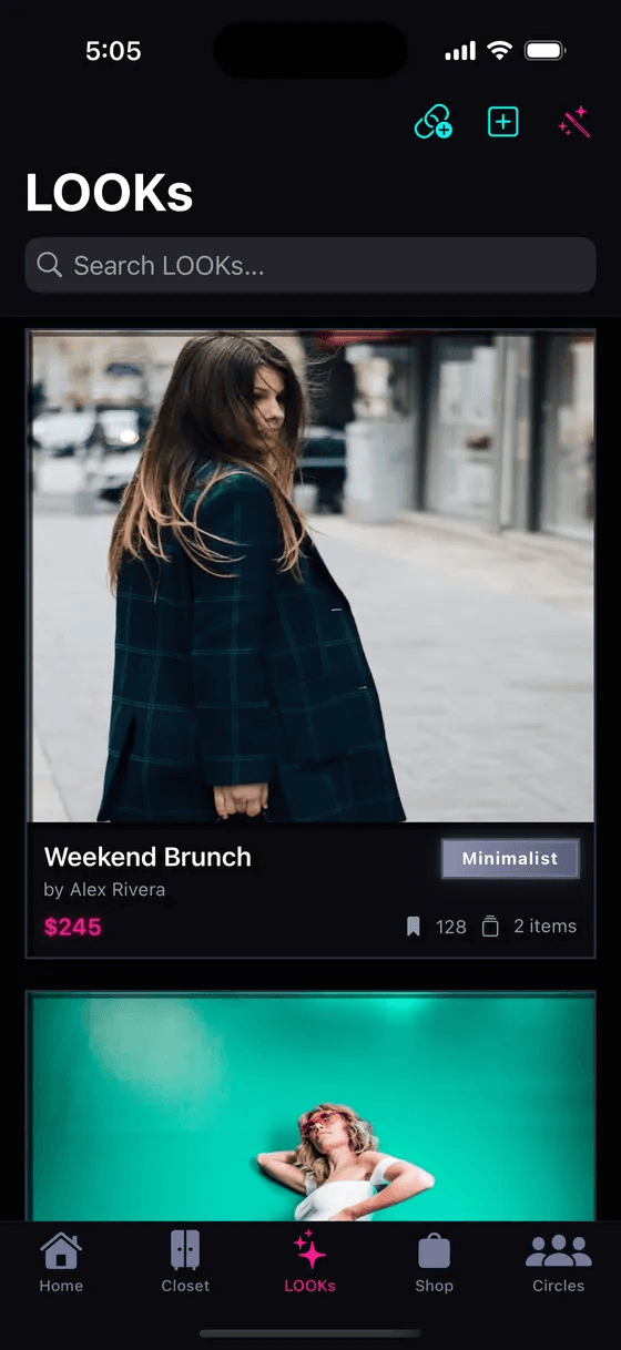 StyleLift shoppable LOOKs feed